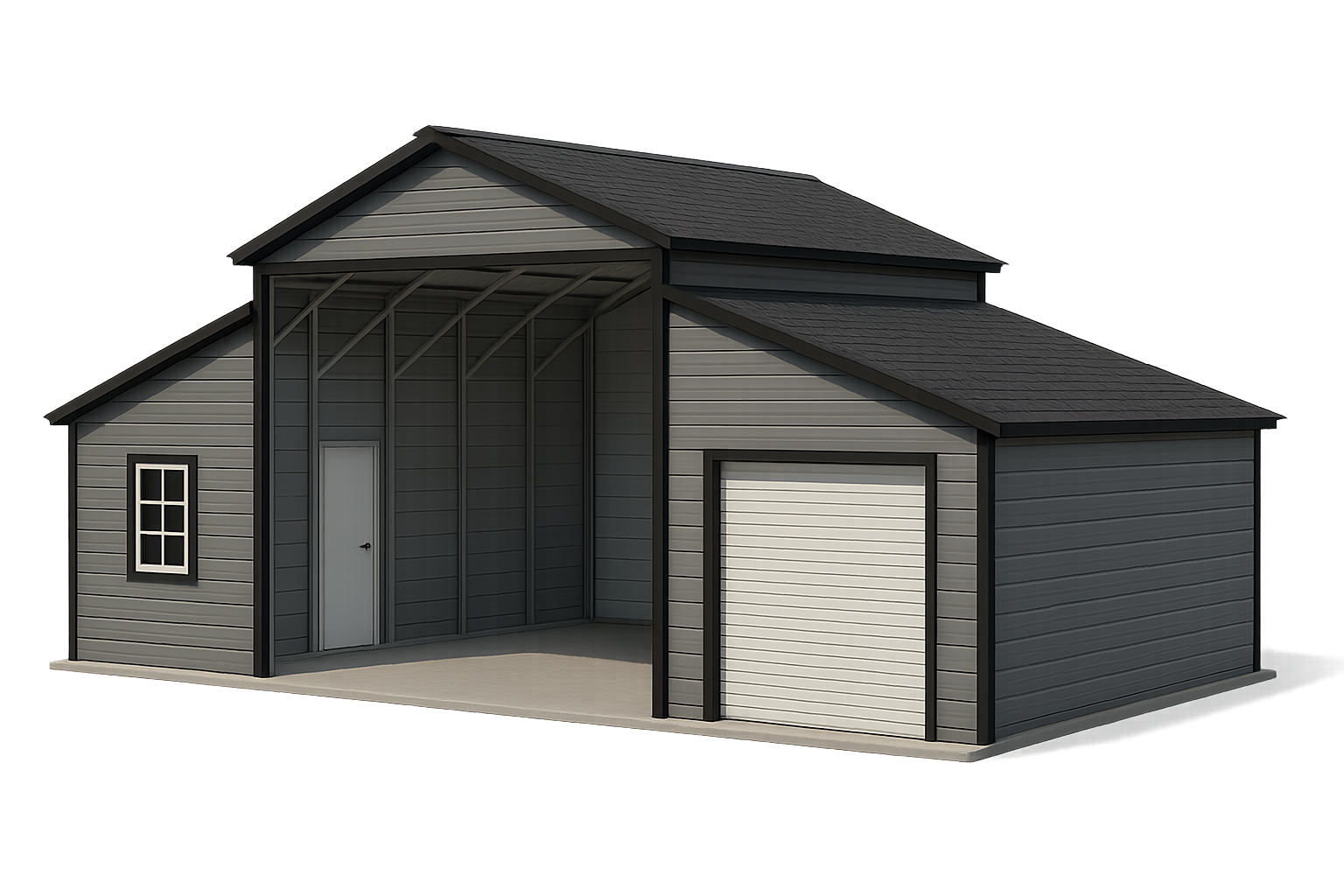 Steel Garage with Gable Roof
